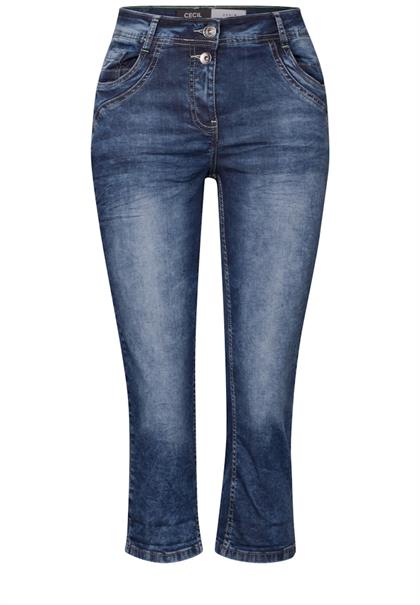 3/4 Jeans mid blue used wash