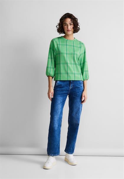 3/4 Karoshirt light spring green mel.