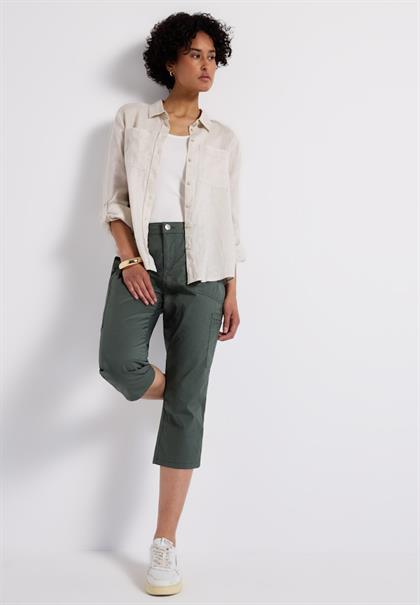 3/4 Satin Hose mit Taschen marshy green