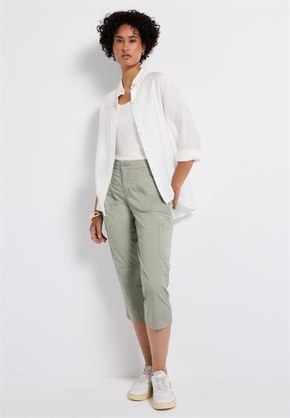 3/4 Satin Hose mit Taschen pastel green