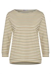 3/4 Streifenshirt light smooth sand