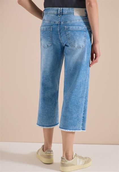 3/4 Wide Leg Jeans im Loose Fit light blue washed