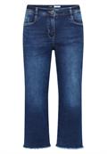 3/4 Wide Leg Jeans im Loose Fit mid blue used wash