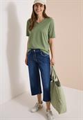 3/4 Wide Leg Jeans im Loose Fit mid blue used wash
