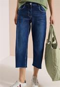 3/4 Wide Leg Jeans im Loose Fit mid blue used wash
