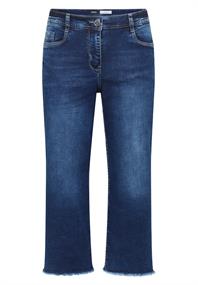 3/4 Wide Leg Jeans im Loose Fit mid blue used wash