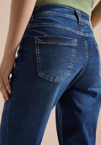 3/4 Wide Leg Jeans im Loose Fit mid blue used wash