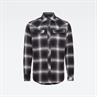 3301 slim shirt l\s dk black dale check