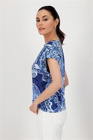 409756 navy blue gemustert