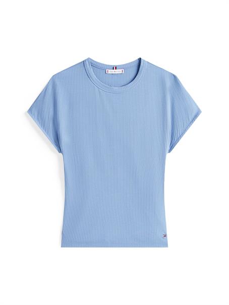 5X2 RIB SLIM C-NK CAP SLV TEE brisk blue