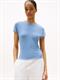 5X2 RIB SLIM C-NK CAP SLV TEE brisk blue