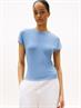 5X2 RIB SLIM C-NK CAP SLV TEE brisk blue