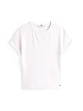 5X2 RIB SLIM C-NK CAP SLV TEE ivory silk
