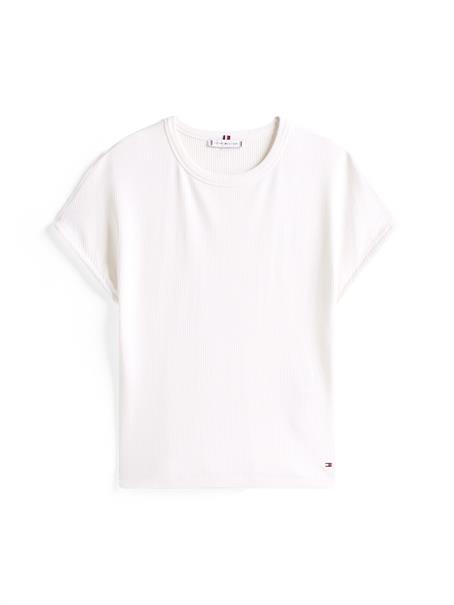 5X2 RIB SLIM C-NK CAP SLV TEE ivory silk