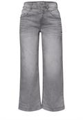 7/8 High Waist Wide Leg Jeans im Loose Fit light grey wash