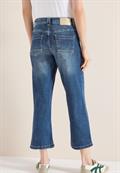 7/8 High Waist Wide Leg Jeans im Loose Fit mid blue used wash