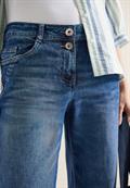 7/8 High Waist Wide Leg Jeans im Loose Fit mid blue used wash