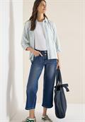 7/8 High Waist Wide Leg Jeans im Loose Fit mid blue used wash