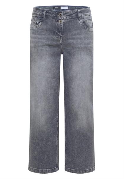 7/8 High Waist Wide Leg Jeans im Loose Fit mid grey used wash