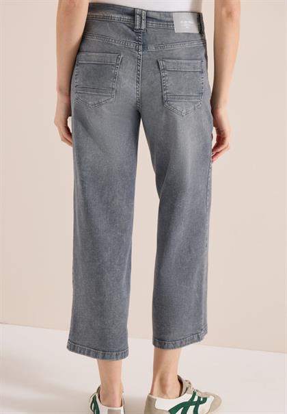 7/8 High Waist Wide Leg Jeans im Loose Fit mid grey used wash