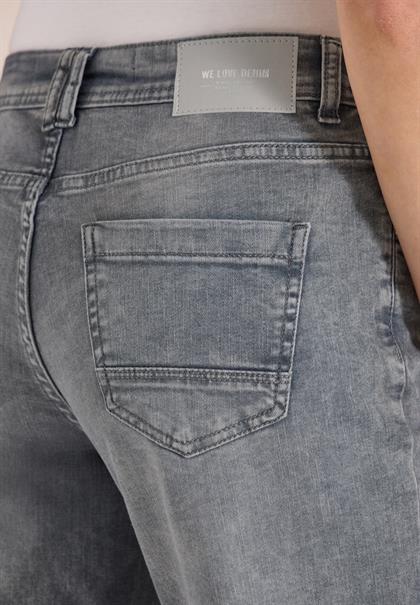 7/8 High Waist Wide Leg Jeans im Loose Fit mid grey used wash
