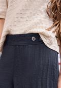 7/8 Mid Waist Wide Leg Hose im Leinen-Look maritime blue
