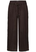 7/8 Wide Leg Hose im Loose Fit aus Leinen espresso brown