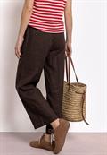 7/8 Wide Leg Hose im Loose Fit aus Leinen espresso brown
