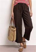7/8 Wide Leg Hose im Loose Fit aus Leinen espresso brown