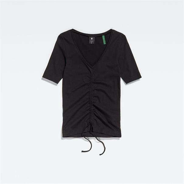 Adjustable front slim T-Shirt dk black
