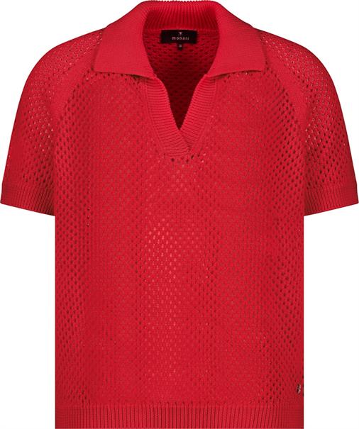 Ajour-Poloshirt red