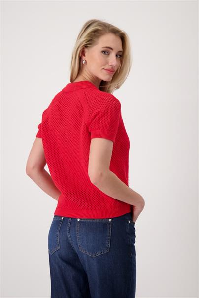 Ajour-Poloshirt red