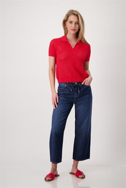Ajour-Poloshirt red