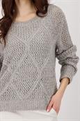 Ajour Pullover greige