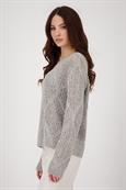 Ajour Pullover greige