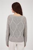 Ajour Pullover greige