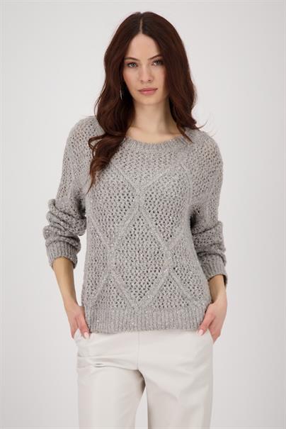 Ajour Pullover greige