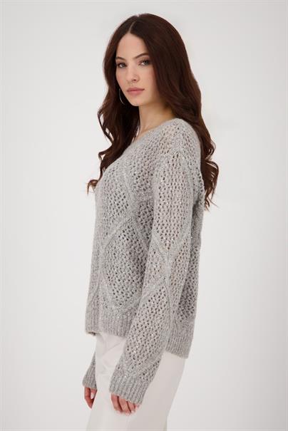 Ajour Pullover greige