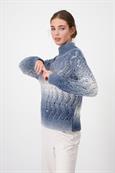 Ajour Pullover mit Lurex smokey blue gemustert