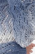 Ajour Pullover mit Lurex smokey blue gemustert