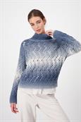 Ajour Pullover mit Lurex smokey blue gemustert