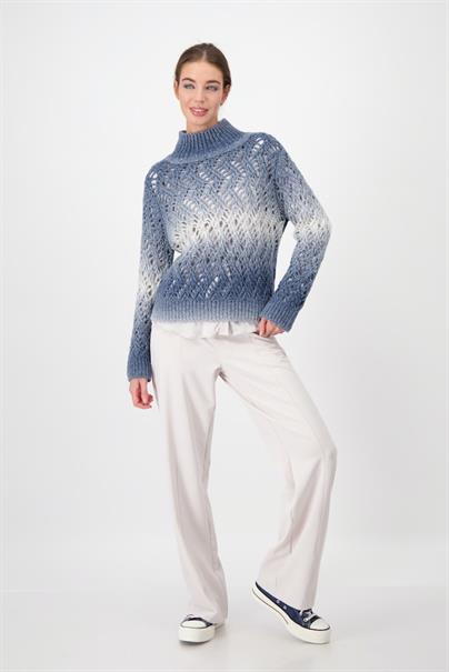 Ajour Pullover mit Lurex smokey blue gemustert