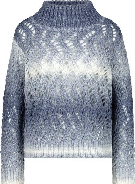Ajour Pullover mit Lurex smokey blue gemustert