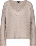 Ajour Pullover mit V-Ausschnitt hazel