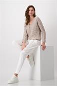 Ajour Pullover mit V-Ausschnitt hazel