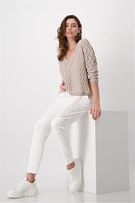 Ajour Pullover mit V-Ausschnitt hazel