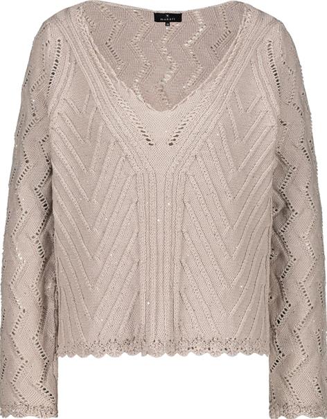 Ajour Pullover mit V-Ausschnitt hazel