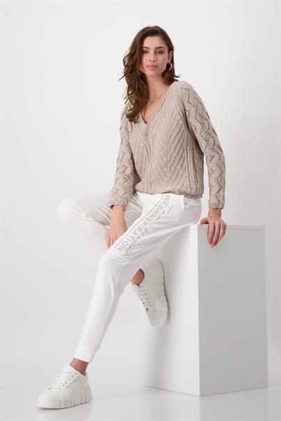 Ajour Pullover mit V-Ausschnitt hazel