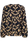 Allover Print Bluse graphics: night navy-tannin brown