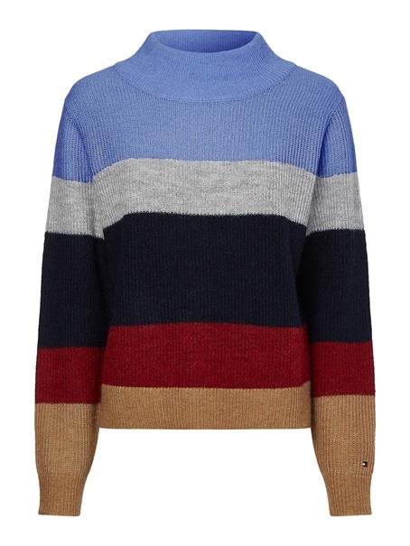 ALPACA MOCK-NK SWEATER desert sky colorblock stp